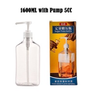 Universal 1600ml Sugar Press Bottle 5cc 10cc 15cc Hand Pump Liquid Oil Honey Dispenser Milk Tea Shop