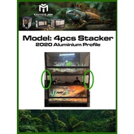 Reptile tank Stackers, 20cm Aluminium profile 2020, 3 level stack