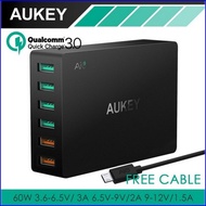 Aukey QC 3 0 Travel Wall Charger 6 USB Port  Dual Port QC 3 0 