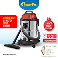 PowerPac Wet/Dry Vacuum Cleaner with Blower Bagless Vacuum Cleaner With HEPA Filter (PPV2500)