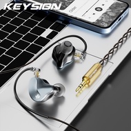 KEYSION หูฟังแบบมีสายหูฟังไฮไฟอินเอียร์ + 1น็อตไฮบริด BA ไดรฟ์ IEM พร้อมสายเคเบิลชุบเงิน0.78มม. 2pin