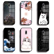 Glass Casing Samsung Galaxy J7 Plus J7+ Tempered Glass Case Hard Back Cover Soft Silicon Edge