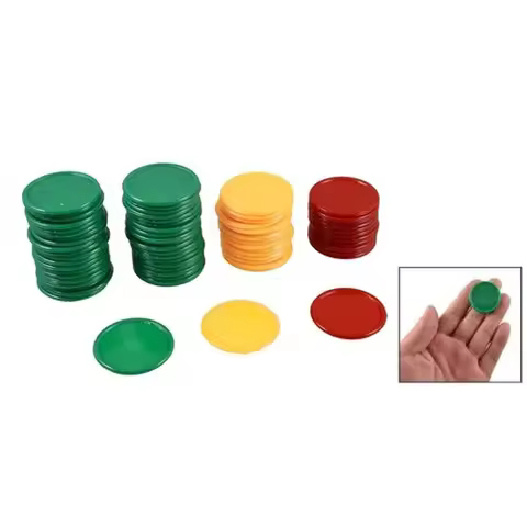 68pcs/lot 3.2cm Plastic Poker Chips Candy Colors Red Yellow Green Playing Games Chips for Fun Family