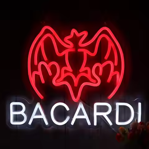 Bacardi Rum Neon Light Sign Dimmable Aesthetics Neon Sign For Wall Decor Room Party Shop Club Bar Ma