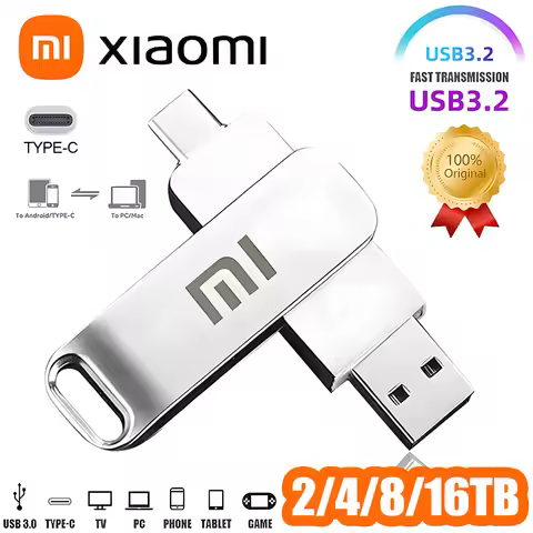 Xiaomi 16TB USB3.2 Flash Drive Waterproof High Speed Transfer Type-c 2-In-1 Interface Universal for 
