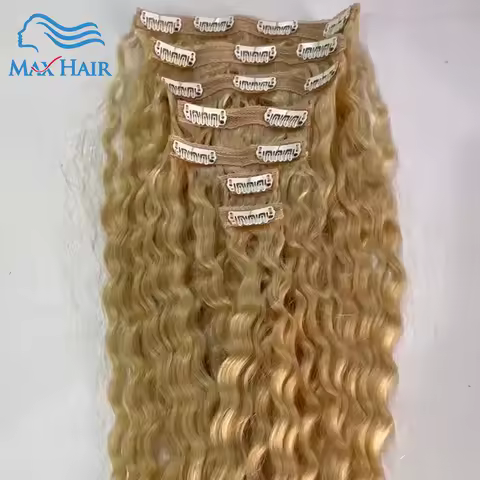 Human Hair Clip in Hari Curl wave 100% Raw Hair weft Human Hair Extensions Natural Black India Hair 