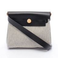 【二手】愛馬仕 HERMES 單肩背包 Herbag Zip Mini 米白色/黑色 其他 Herbag Zip Mini 米白色/黑色 女士
