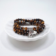 LEHW S466 Gelang Batu Mata Harimau Kristal Vintage Pelbagai Lapisan Gelang Loket Batu Mata Harimau G