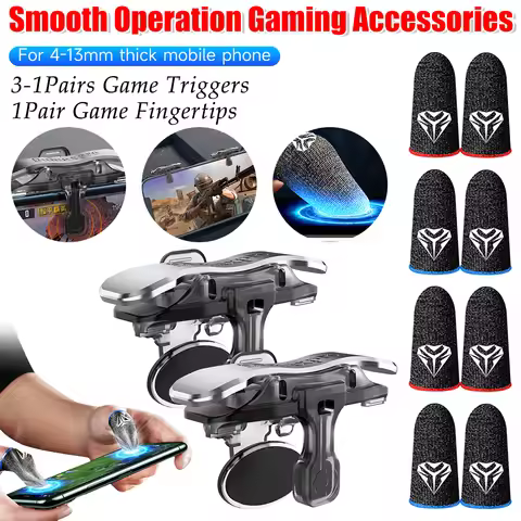 3/1 Pair Game Trigger Controller Joystick Button Shooters Sweatproof Anti-slip Fingertip Cover For 4
