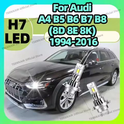 2x LED H7 Bulb 6000K Headlight 30000LM Head Lamp For Audi A4 B5 8D5 8D2 B6 8E2 8E5 B7 8EC 8ED B8 8K2