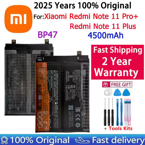 2025 Years 100% Orginal BP47 4500mAh Battery For Xiaomi Mi Redmi Note 11 Pro Note11+ Note 11 Plus Ph
