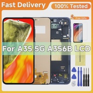 AMOLED For Samsung A35 A356B A356E A356U LCD Display Touch Screen with Frame, For Samsung A35 5G LCD