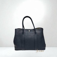 JY0339-Hermes 深藍色Fjord皮 Garden Party 36