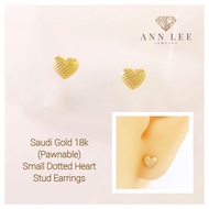 Earrings ✓PAWNABLE✓FREE SHIPPING✓COD Legit Real Saudi Gold 18k Small Dotted Heart Stud Earrings