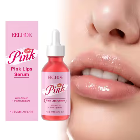 Pink Lip Serum Lip Plumping Essential Oil Lightening Dark Lip Remove Dead Skin Lip Lines Brighten Mo