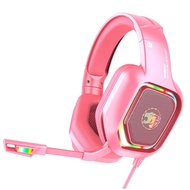 Youbai A30Head-mounted Computer Gaming Pink Headphones Internet Cafe Glowing E-sports Wired7.1Channe