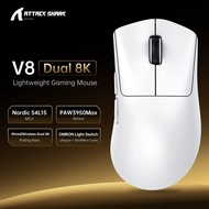 ATTACK SHARK V8 Wireless Gaming Mouse 59g Ultra-Lightweight PAW3950MAX Sensor SHARK 8K Dongle Tri-Mo