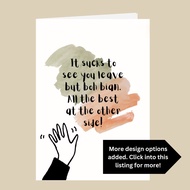 Farewell Card For Colleague/ Funny Farewell Card Greeting Card Card Personalise