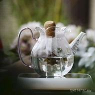 Kung Fu Tea Set Flower Mouth with Strainer High Temperature Resistant Tea Teapot Creative Stove Glas