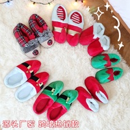 Cartoon Cartoon Christmas Slippers Creative Cute Festive Red Green Slippers Home Warm Anti-slip Slip