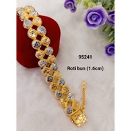 Rantai Tangan / Gelang Tangan ROTI BUN 1.6CM cop 916 EMAS KOREA Bracelet MURAH