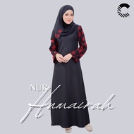 CASALWA | NUR HUMAIRAH | Jubah Hitam &amp; Red Flower Lace Nursing Friendly Exclusive Como Crepe Jubah Abaya Dress Modern