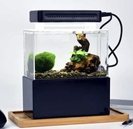 Mini Aquarium Tank | Glass Aquarium 寸泽微缸 [White / Black Color] (17.5 x 12.5 x 25cm With Light)