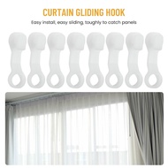 ⭐QUMMLL⭐ 50pcs/pack Curtain Hooks Runners White Curtain Track Rail Gliders Hooks