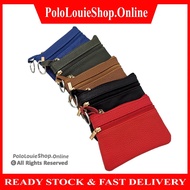 Ready Stock Simple Women Genuine Leather Multicolour Coin Purse Fashion Zipper Coin Pounch Ladies Ba