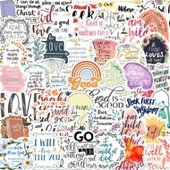 ❉ Bible Phrase Series 01 Stickers ❉ 50Pcs/Set Fashion DIY Waterproof Decals Doodle Stickers