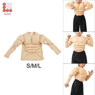 [Lovoski] Kids Muscle Shirt Costumes for Boy Casual Realistic 3D Fancy Dress Body Builder