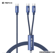 REMAX Aucora 系列 100W 鋁合金二合一快充編織數據線 [CB33(C-C+C)]