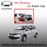 PERODUA BEZZA SPOILER WITH LED (TR-D v4) (FIBER GLASS)SKIRT LIP BODYKIT