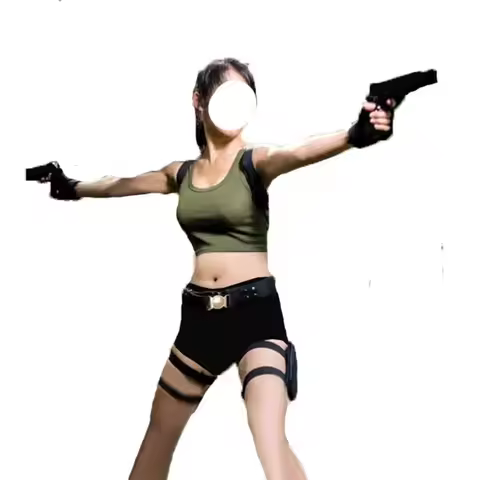 Tomb Raider Lara Croft Cosplay Costume top+pant+belt customzied for Halloween Christmas party men wo