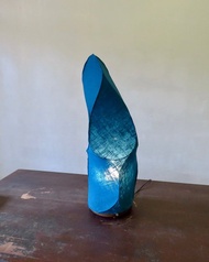 貝加爾湖藍奇幻鐘乳石 - 高質感透光棉布手縫自由派造型立燈