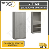 Twentyone 2 Doors Standalone Wardrobe / Open Door Wardrobe (Free Installation)