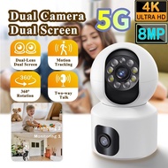 5G WiFi Dual Lens CCTV Screens 4K 8MP Wifi Camera For Home Security Camera Indoor 360 Wireless IP Ca