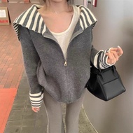 Oni.Shop_Ao Loose Plaid Gray Cardigan Autumn Winter Type 1