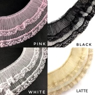 1 YARD - ORGANZA TULLE LACE | LACE FABRIC | Pleated Lace