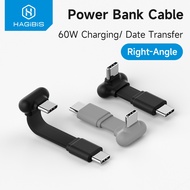 Hagibis USB C Right Angle Cable Short 90 Degree Type-C Power Bank Fast Charging Capsule Cord PD 60W 