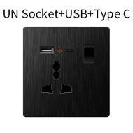 LEJIA modern lighting wall black dimmer switch paint panel 13A universal socket 3 pin plug power poi