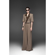 Blazer with crescent moon accessories and collar lapel