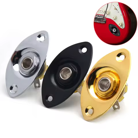 Guitar Output Jack Plate 6.35mm Electric Guitar Output Jack 1/4" Oval Guitar Jack Plate Output Plug 