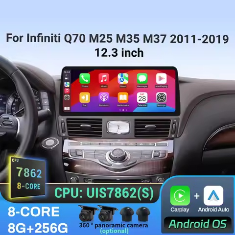 12.3 inch Android 14 Car Radio Multimedia For Infiniti Q70 M25 M35 M37 2011 2012 2013-2019 Wireless 
