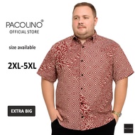 Pacolino Malaysia Men Batik Short Sleeve Extra Big Cutting - Red Colour 11623-BK0150-D