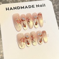 [Floating Carp] Handmade Wearing Nails Embroidered Petals New Chinese Style Chinese Style Koi Diamon
