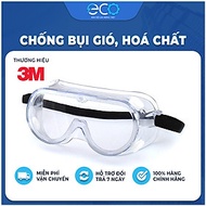 Kính bảo hộ lao động 3M cao cấp Mỹ 11621AF chống bụi, chống hóa chất, chống sương mờ, kính phun thuố