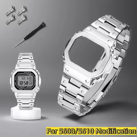 DW-5600 5610 Cool style Mod kit For Casio GSHOCK metal case watch strap stainless steel Suit 3229 DW