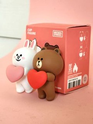 絕版品 LINE Friends 熊大與兔兔 捧愛心杯緣子 情人節款