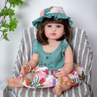 Mainan Boneka Bayi Perempuan Reborn 55cm Mirip Asli Bahan Silikon